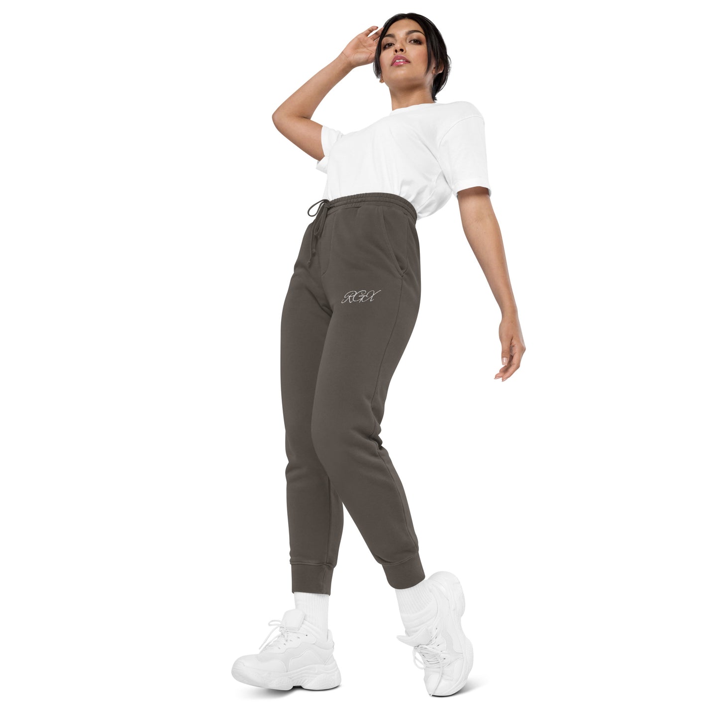 White logo pigment-dyed sweatpants