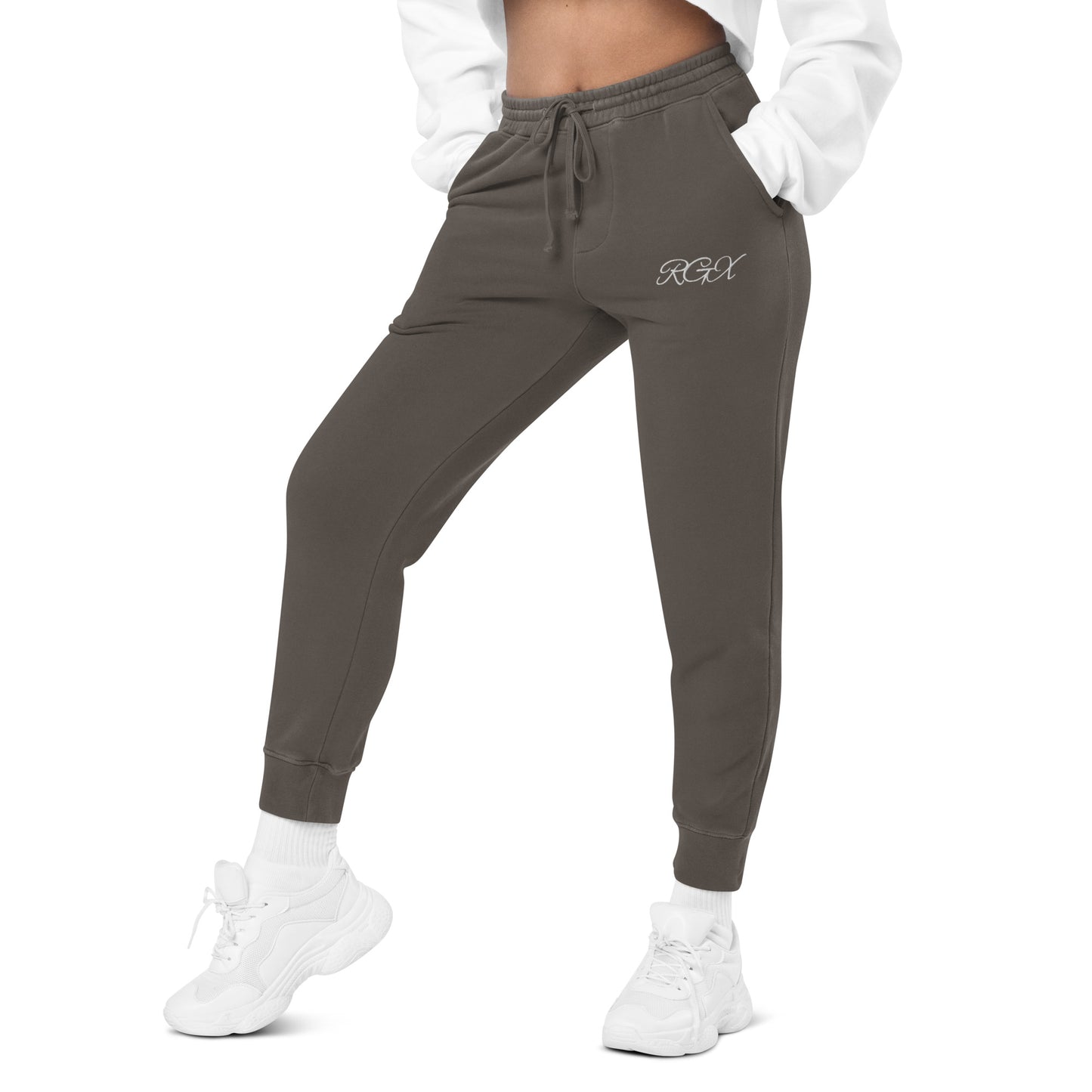 White logo pigment-dyed sweatpants