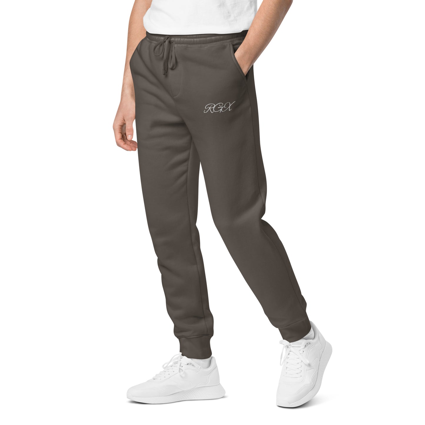 White logo pigment-dyed sweatpants