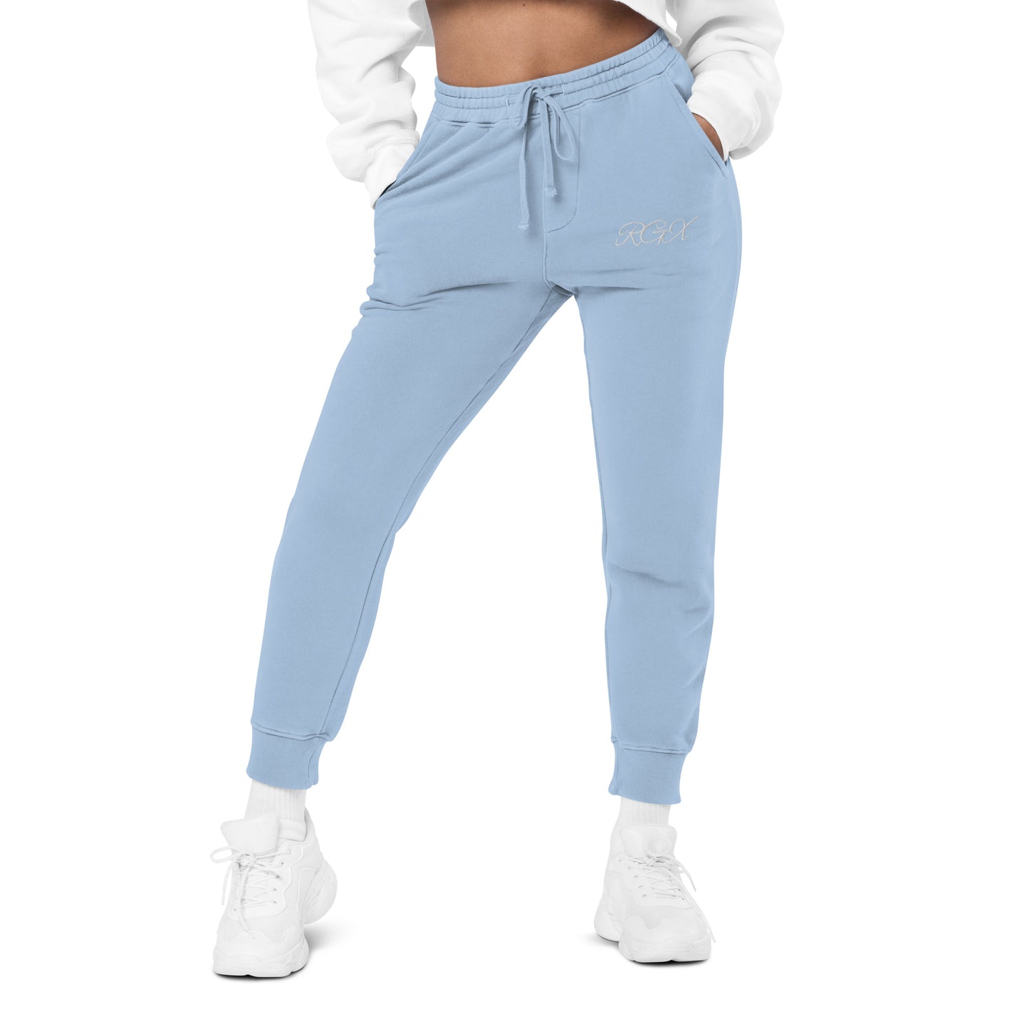 White logo pigment-dyed sweatpants