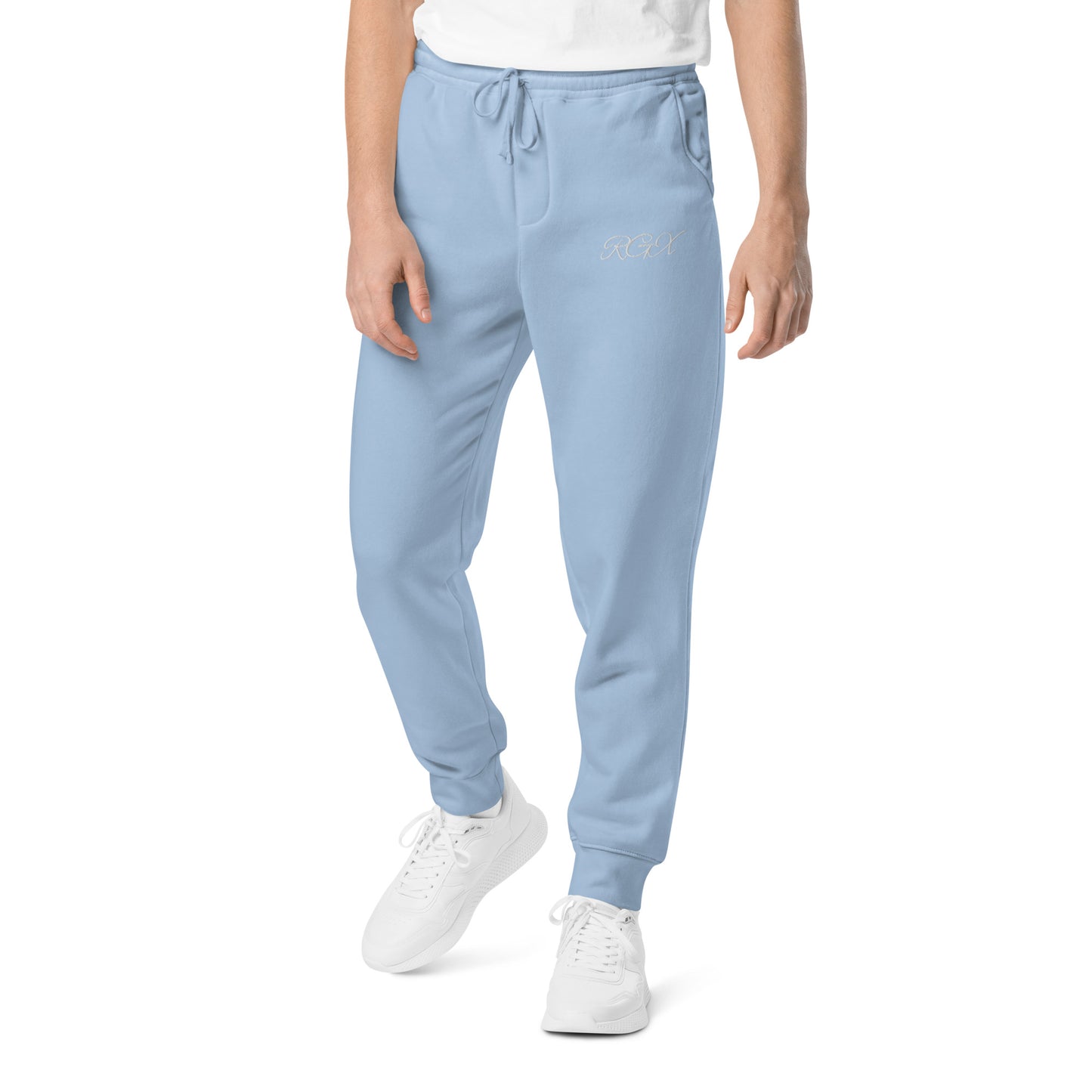 White logo pigment-dyed sweatpants