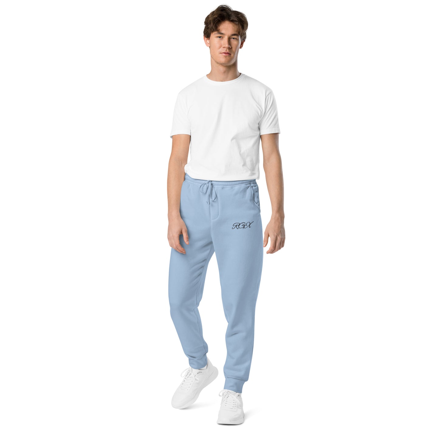 Black logo pigment-dyed sweatpants
