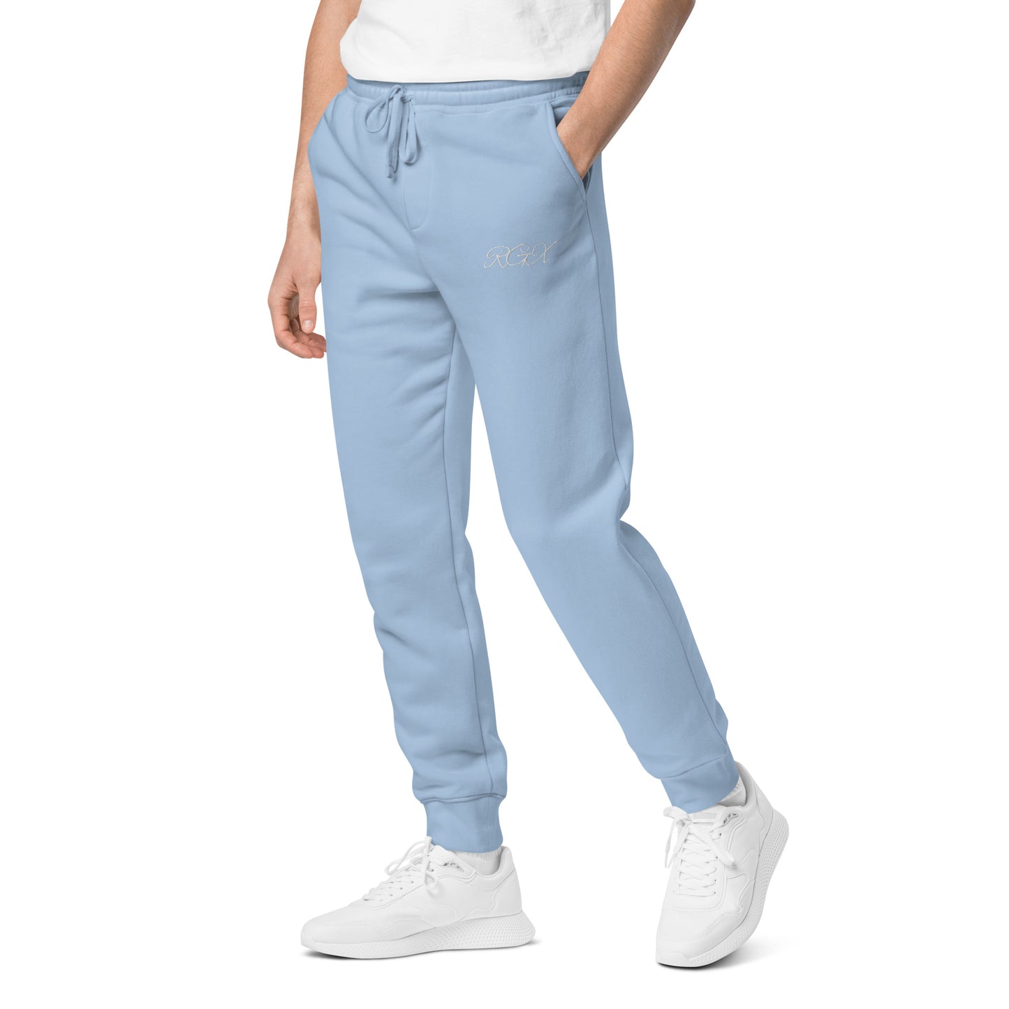 White logo pigment-dyed sweatpants