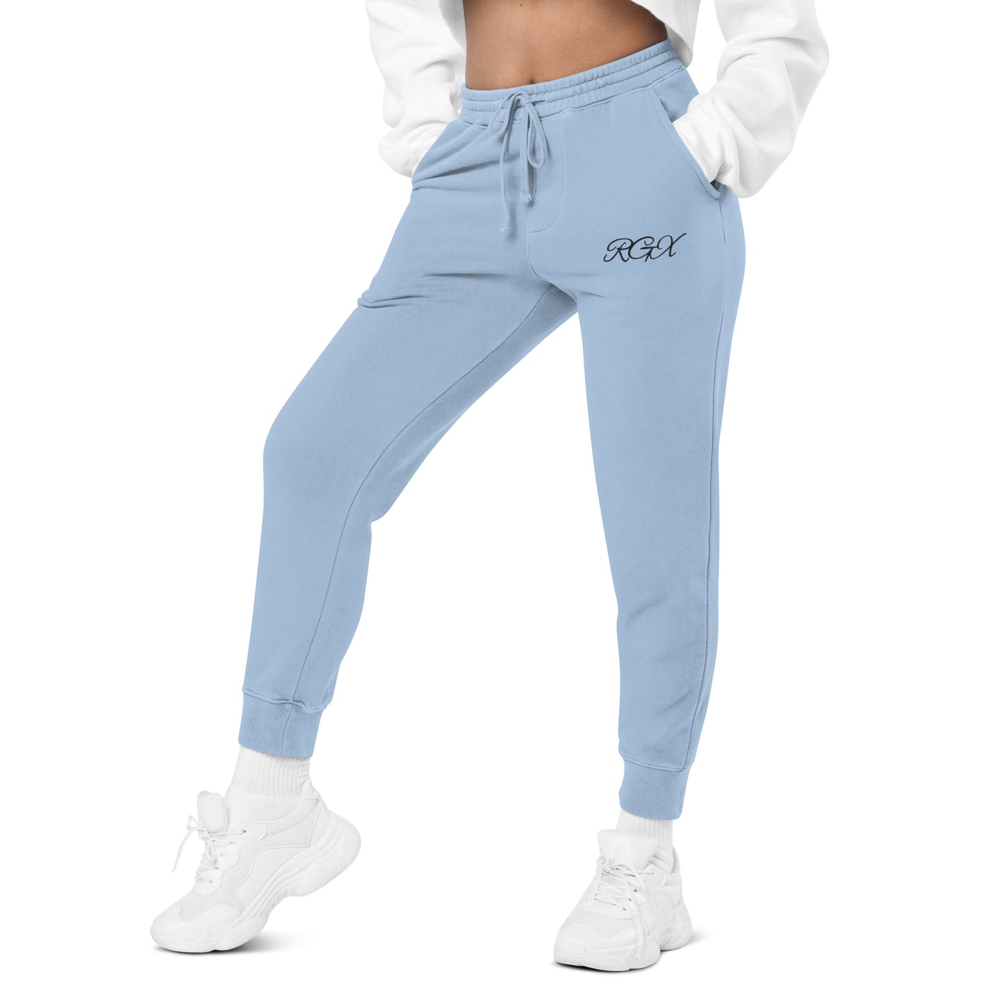Black logo pigment-dyed sweatpants