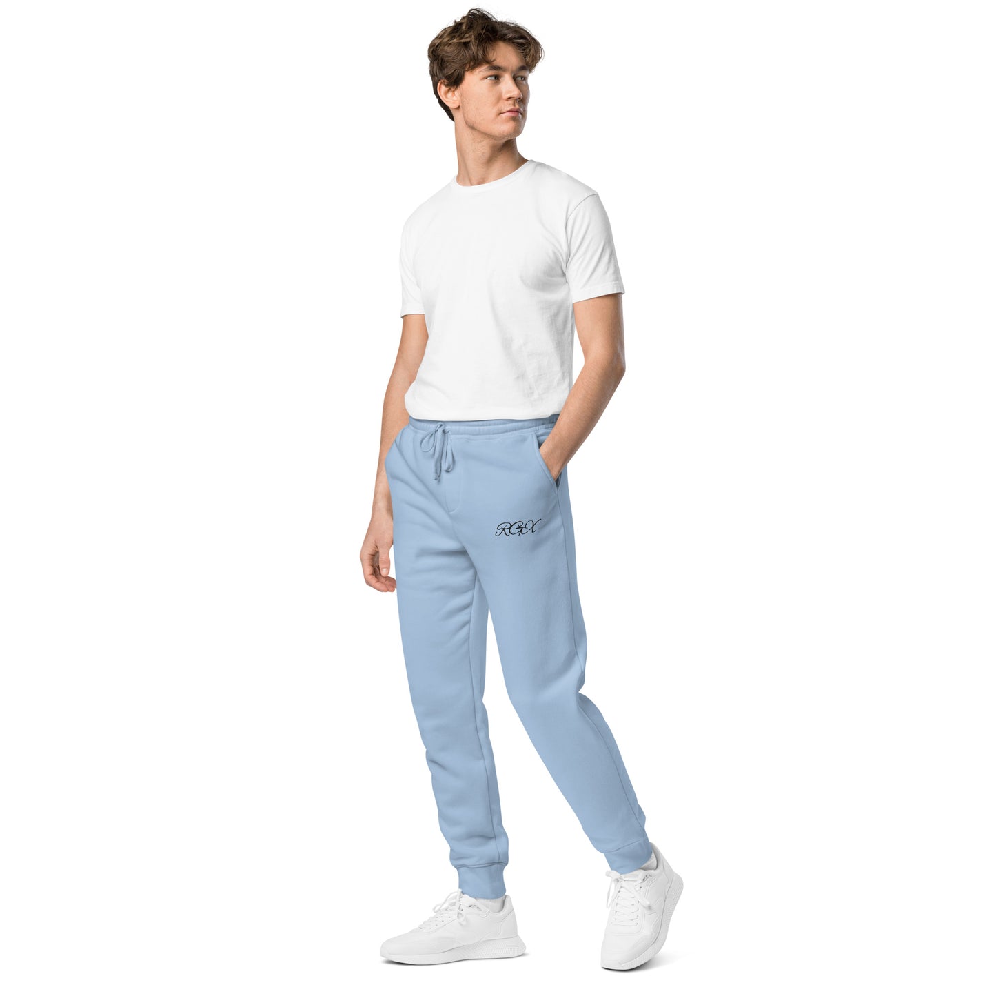 Black logo pigment-dyed sweatpants