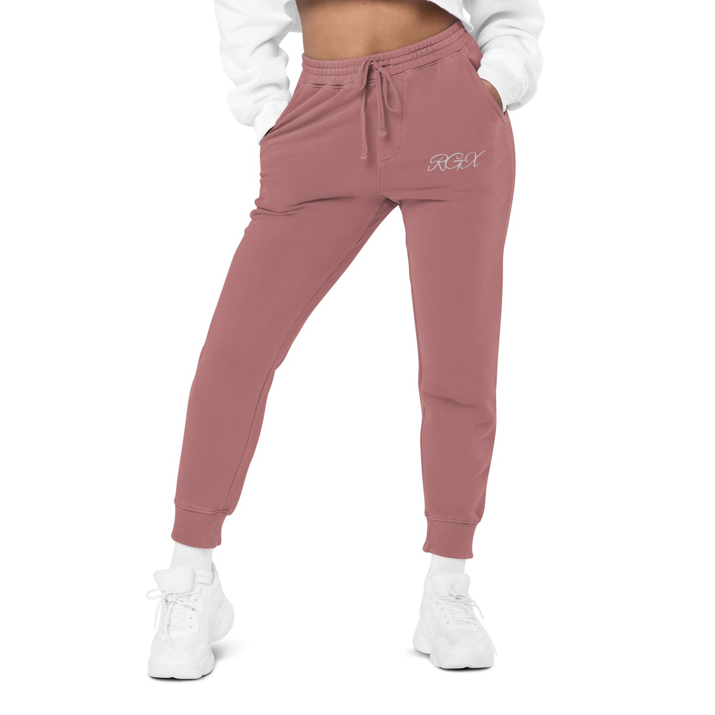 White logo pigment-dyed sweatpants