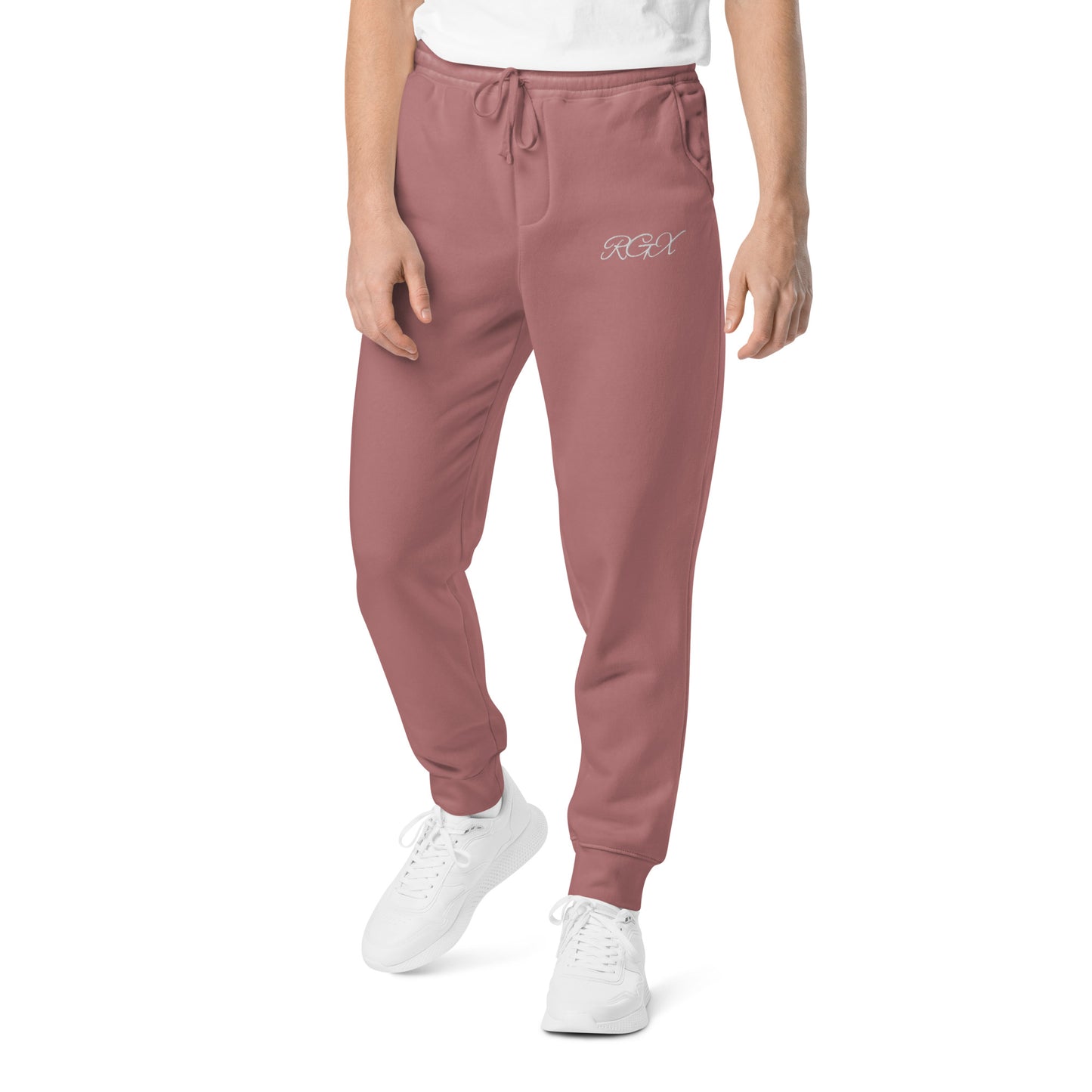 White logo pigment-dyed sweatpants