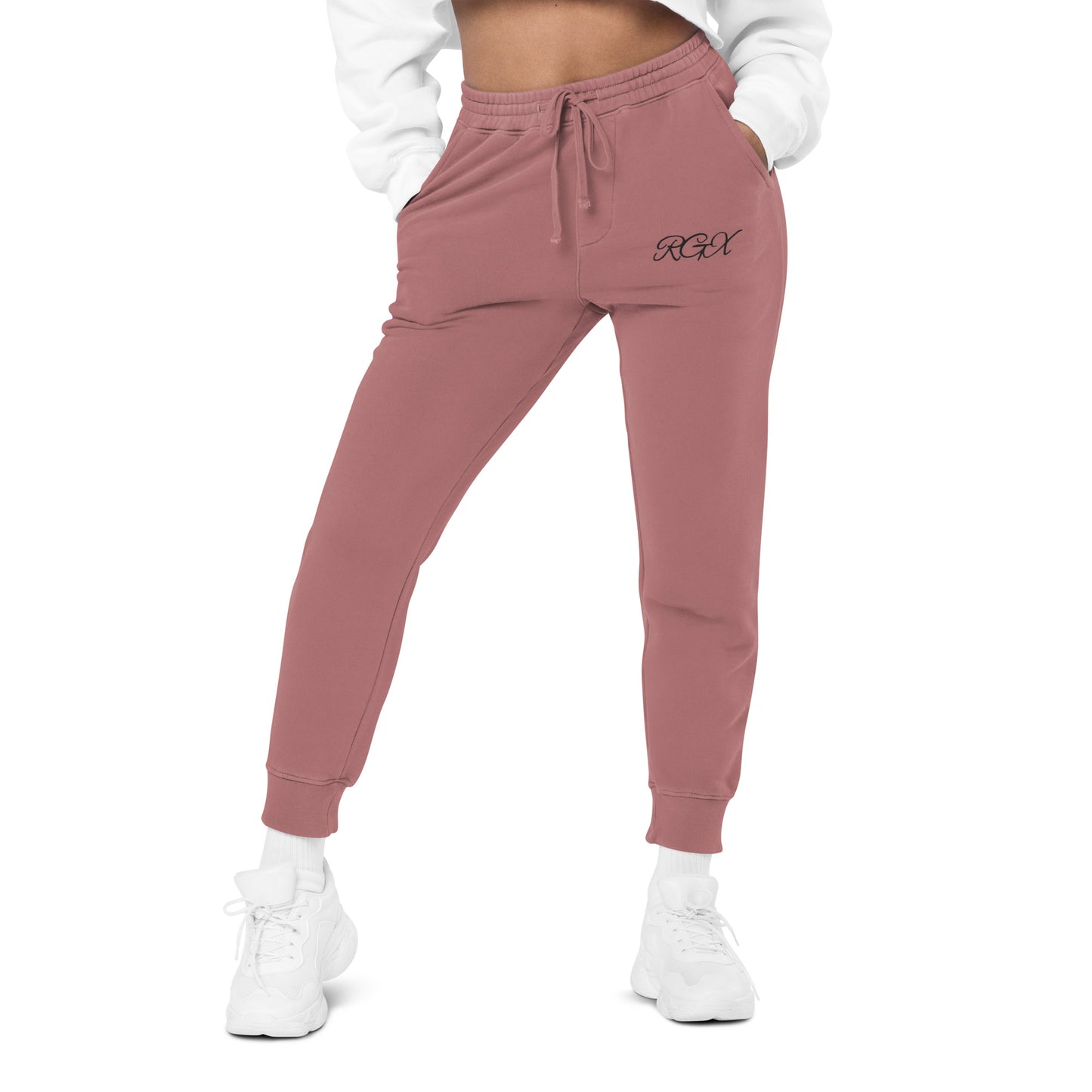 Black logo pigment-dyed sweatpants