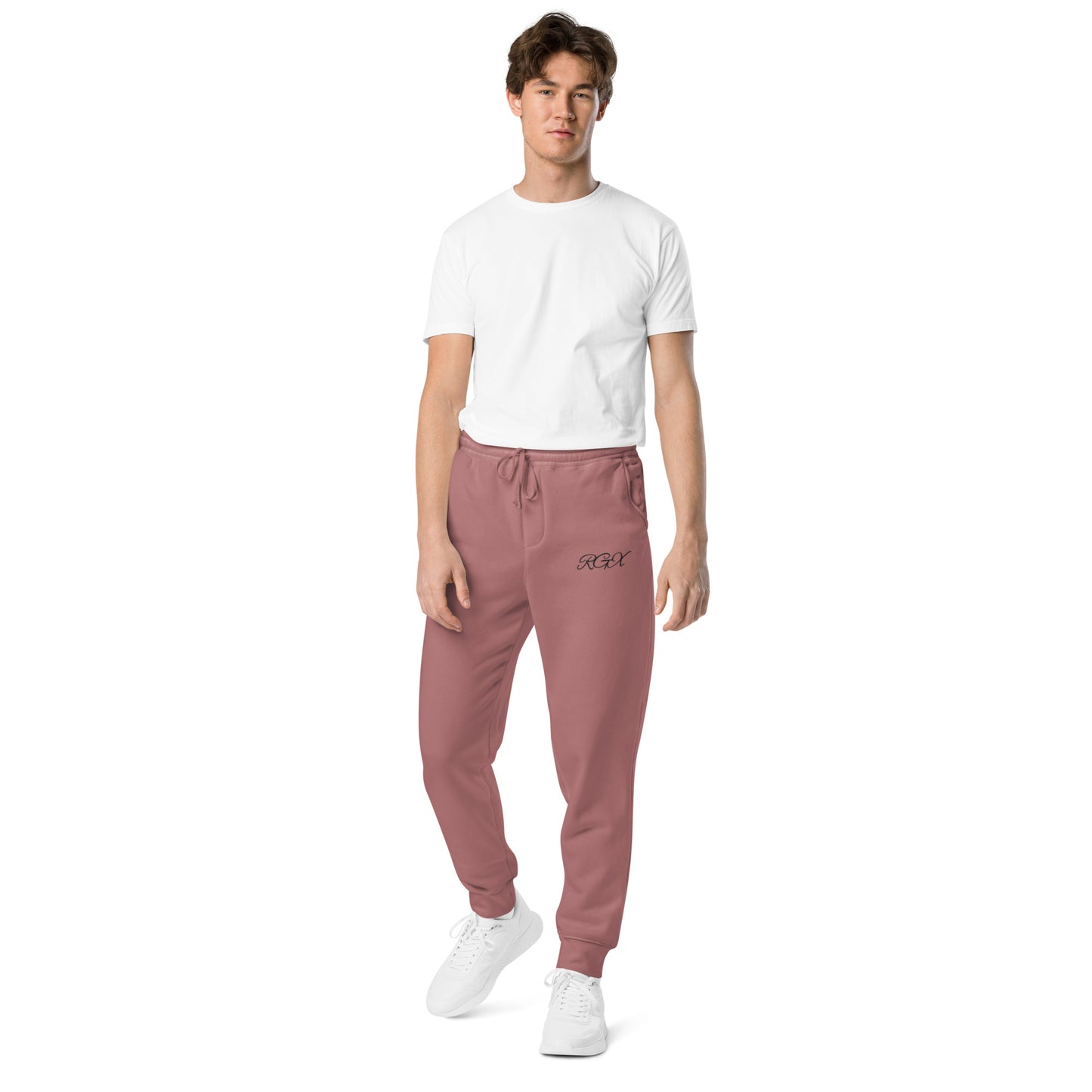 Black logo pigment-dyed sweatpants