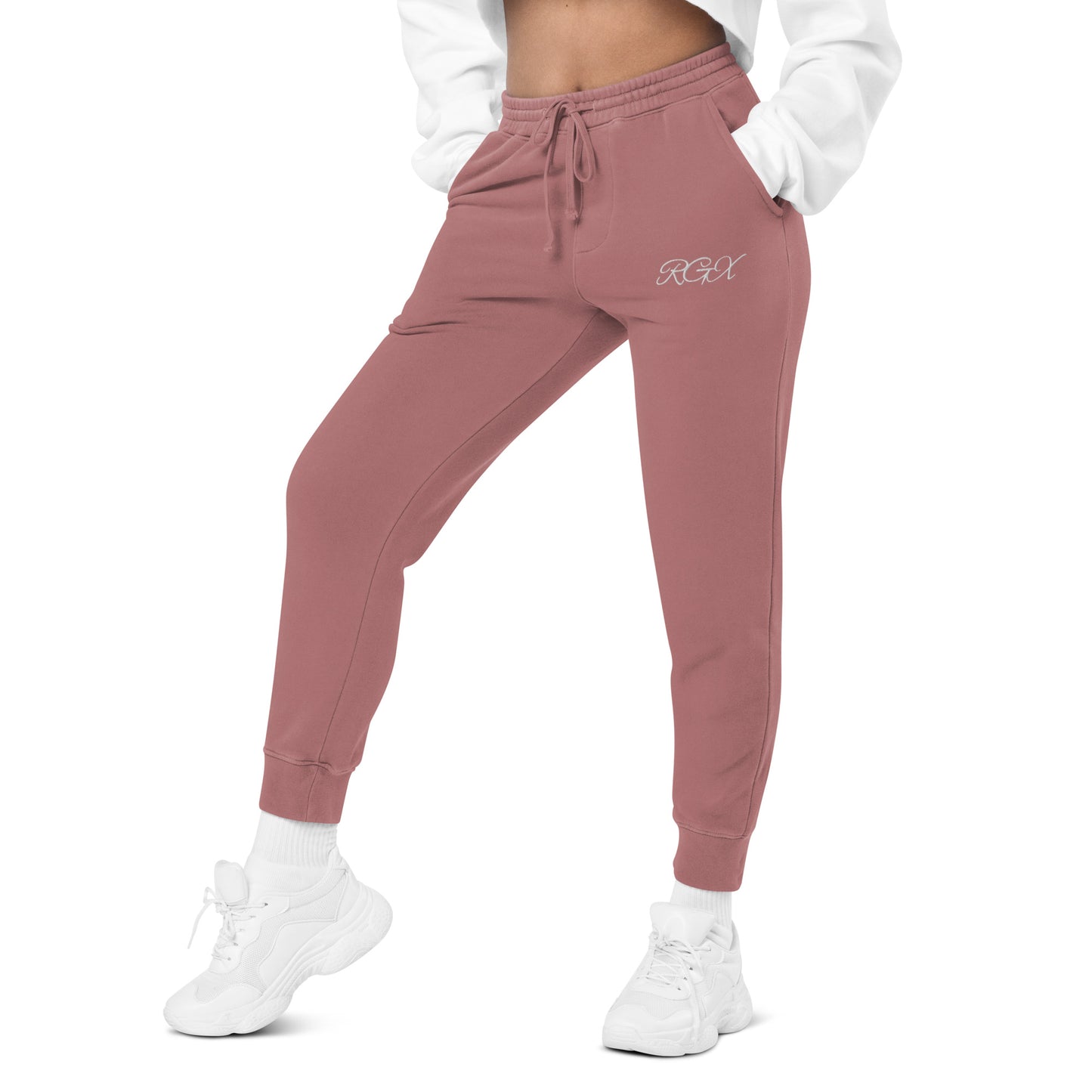White logo pigment-dyed sweatpants