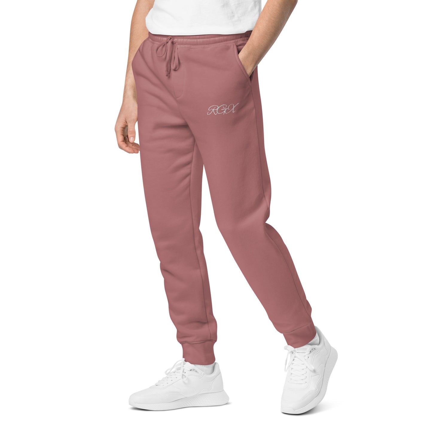 White logo pigment-dyed sweatpants