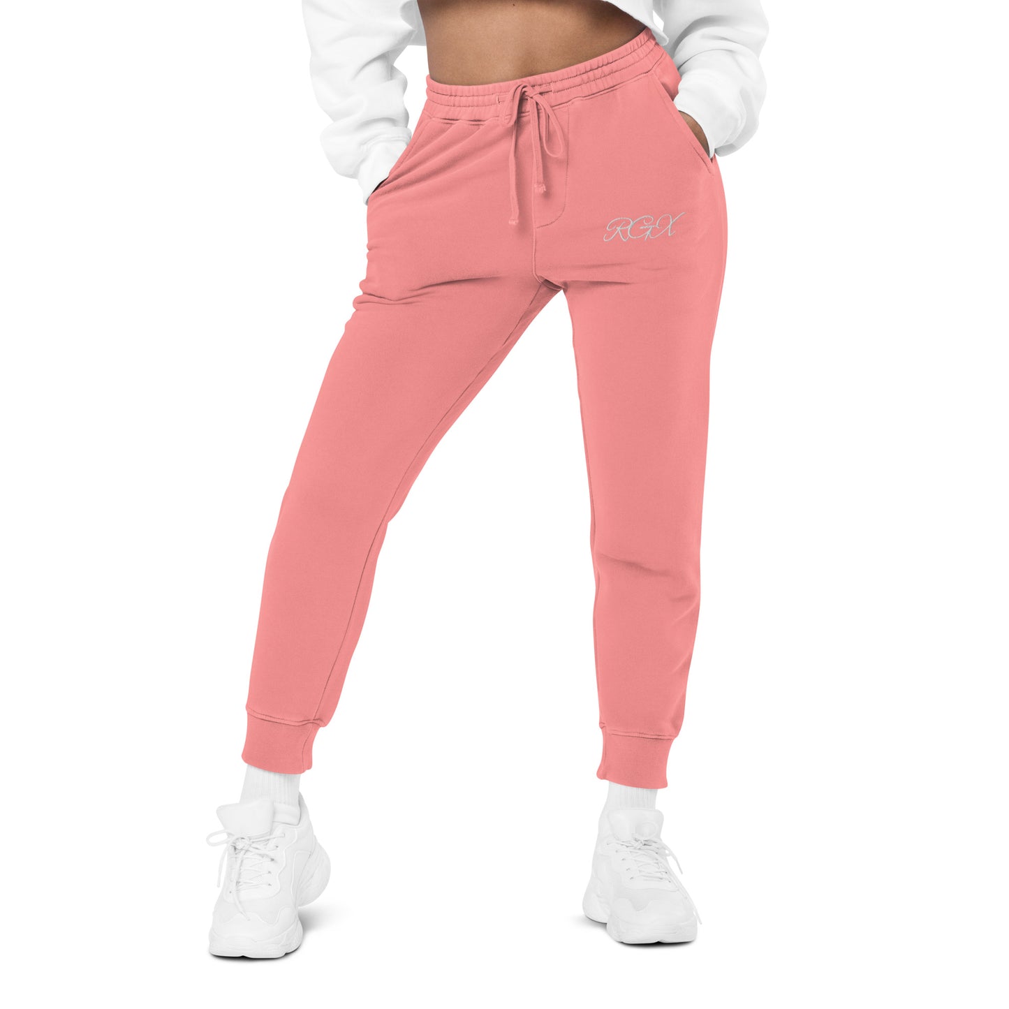 White logo pigment-dyed sweatpants