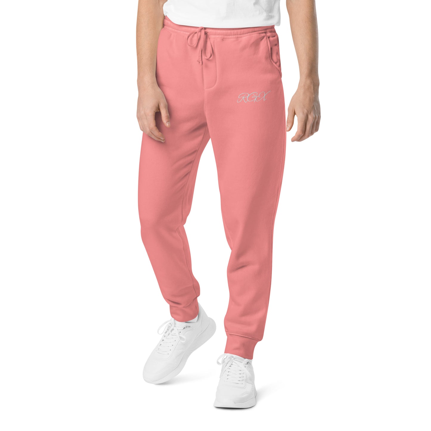 White logo pigment-dyed sweatpants