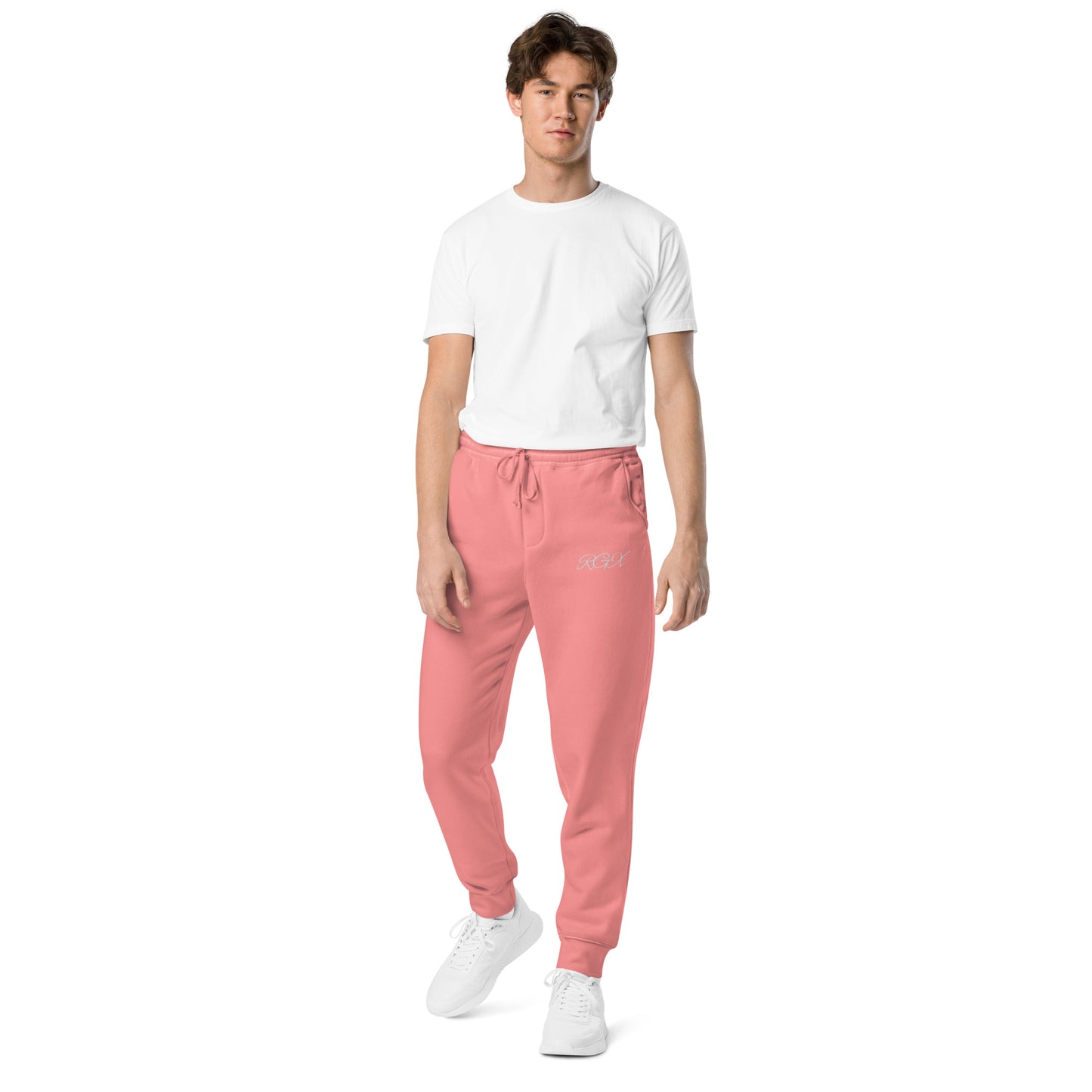 White logo pigment-dyed sweatpants