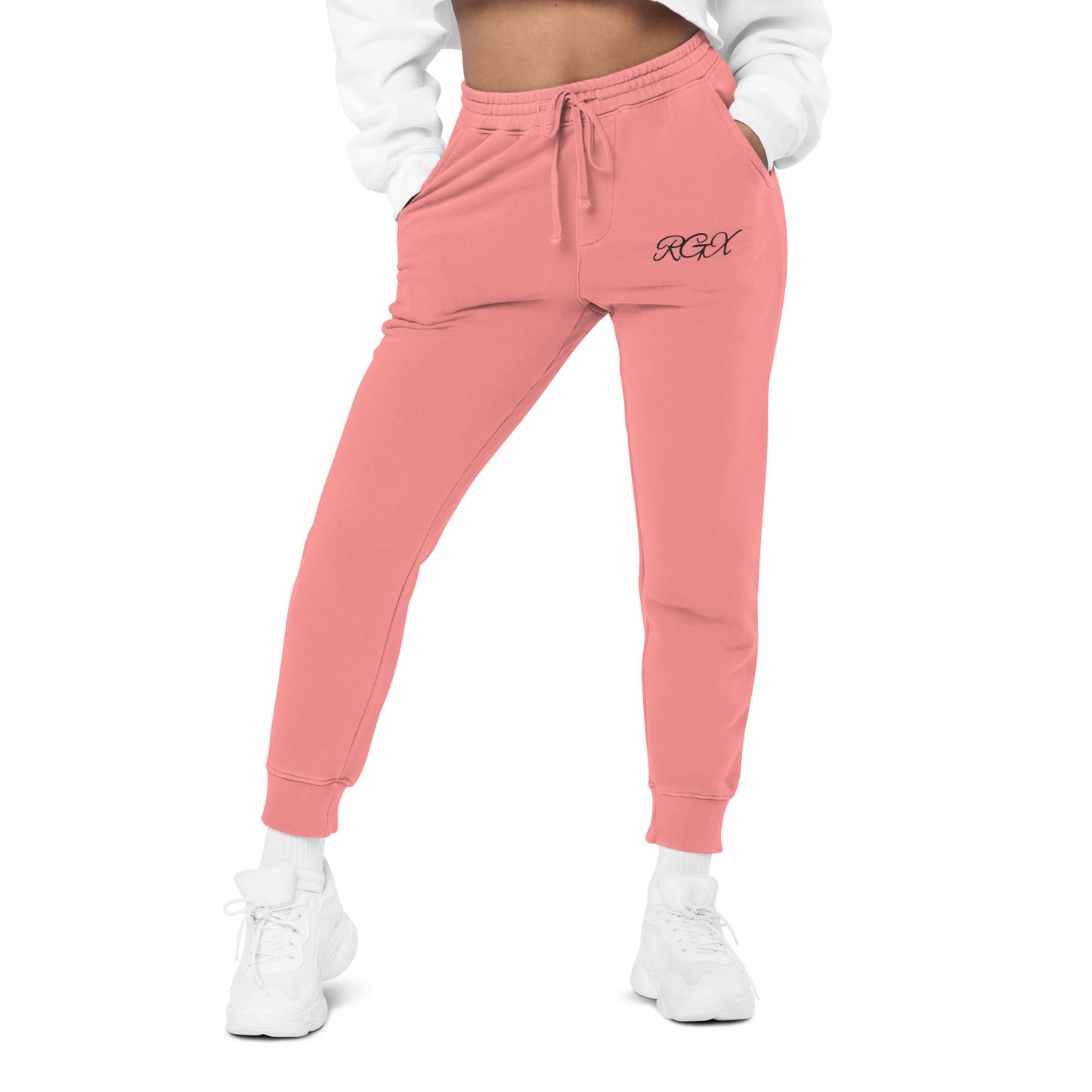 Black logo pigment-dyed sweatpants
