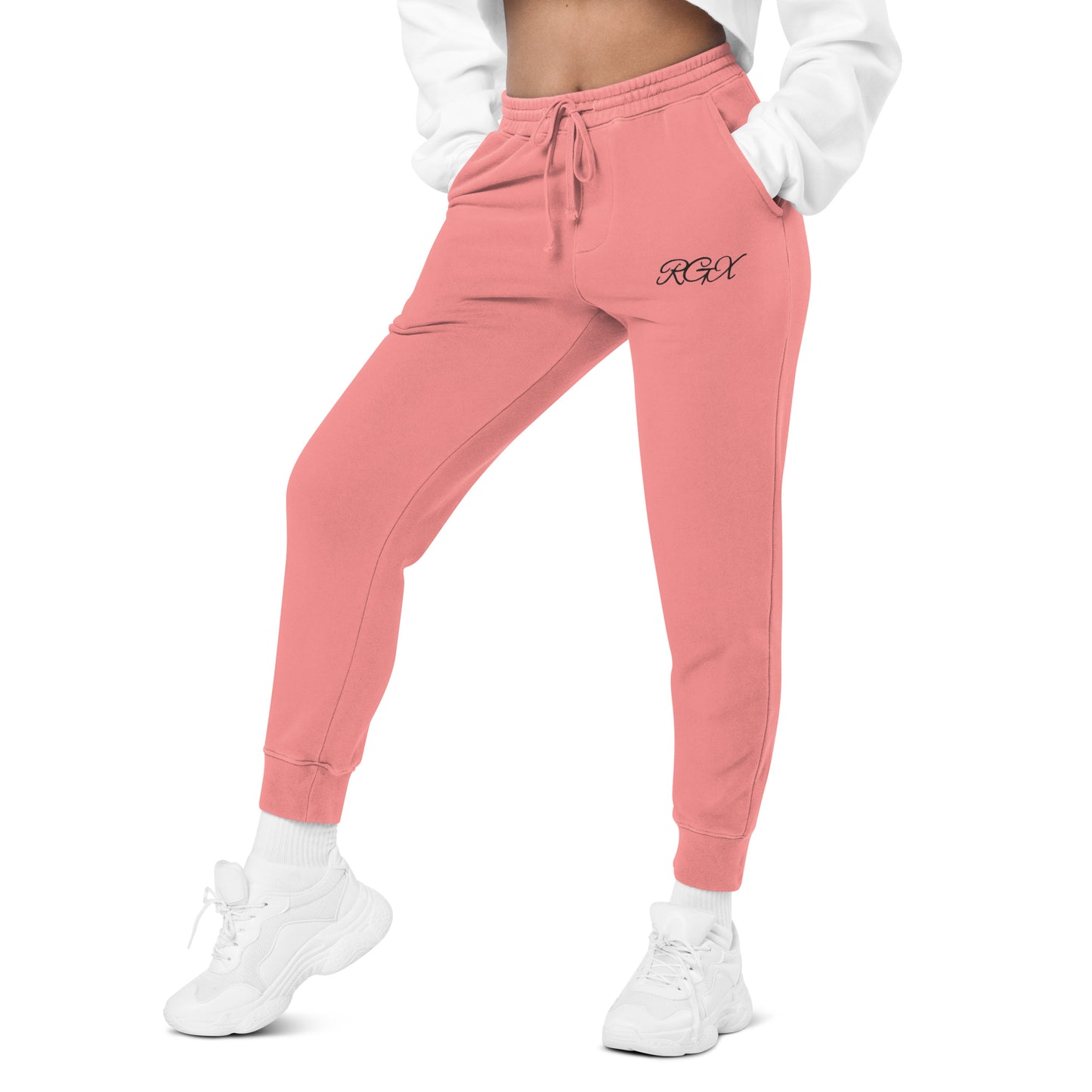 Black logo pigment-dyed sweatpants