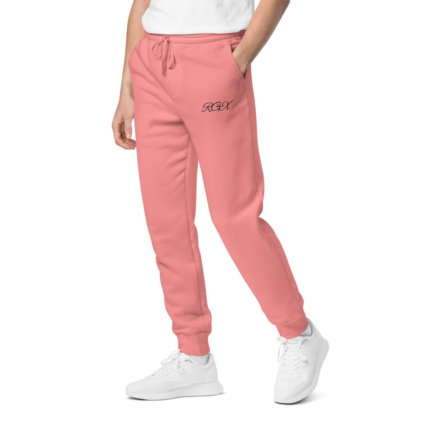 Black logo pigment-dyed sweatpants