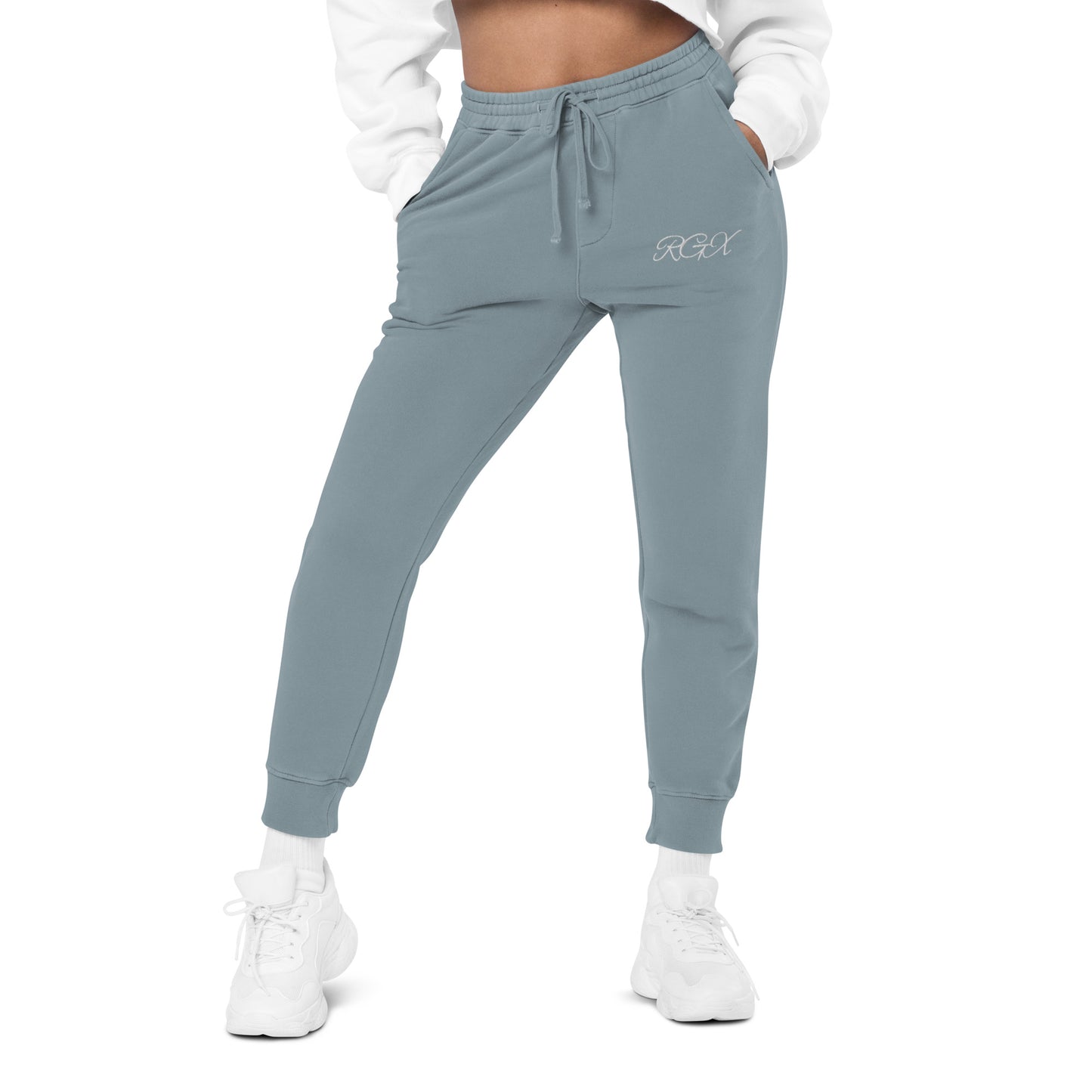 White logo pigment-dyed sweatpants
