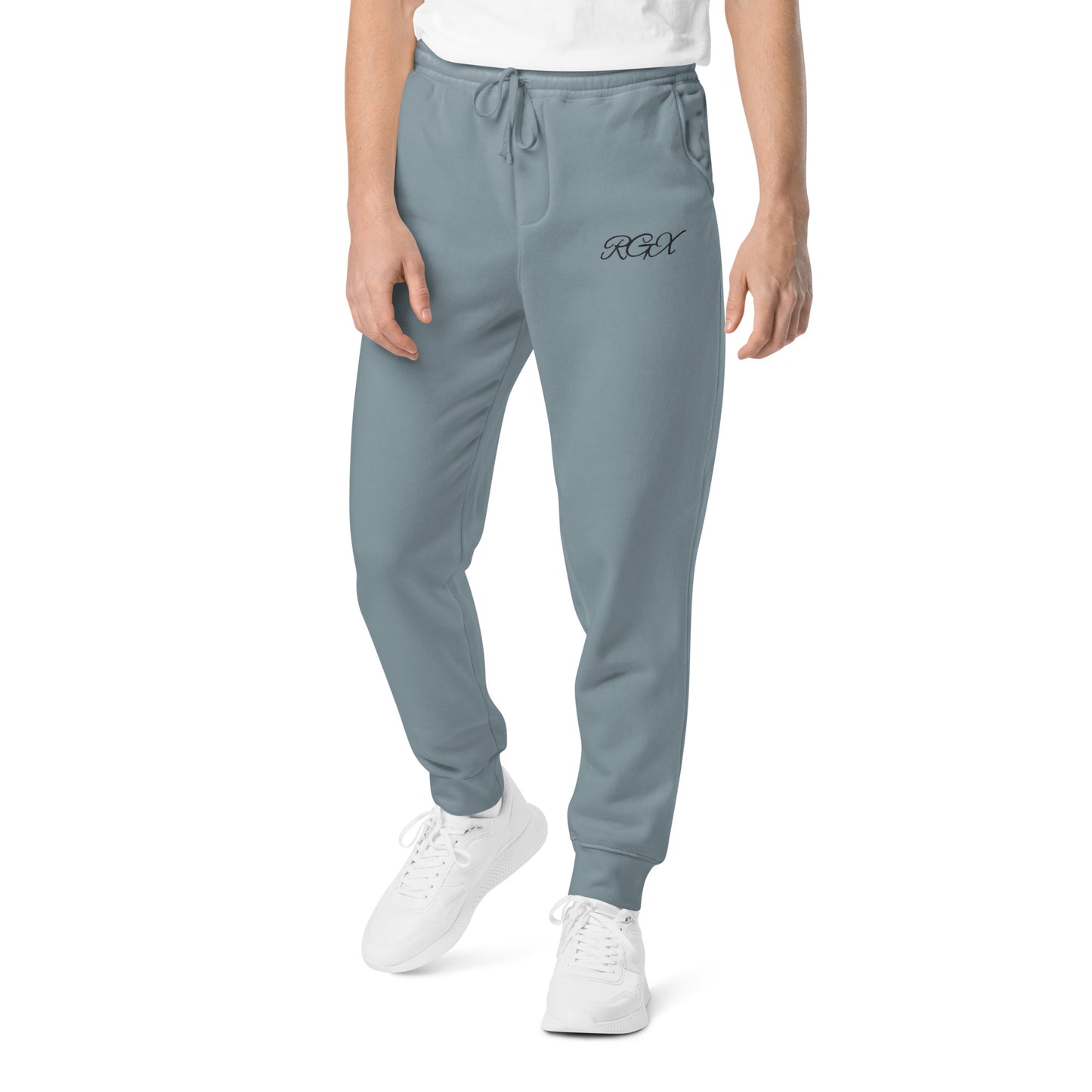 Black logo pigment-dyed sweatpants