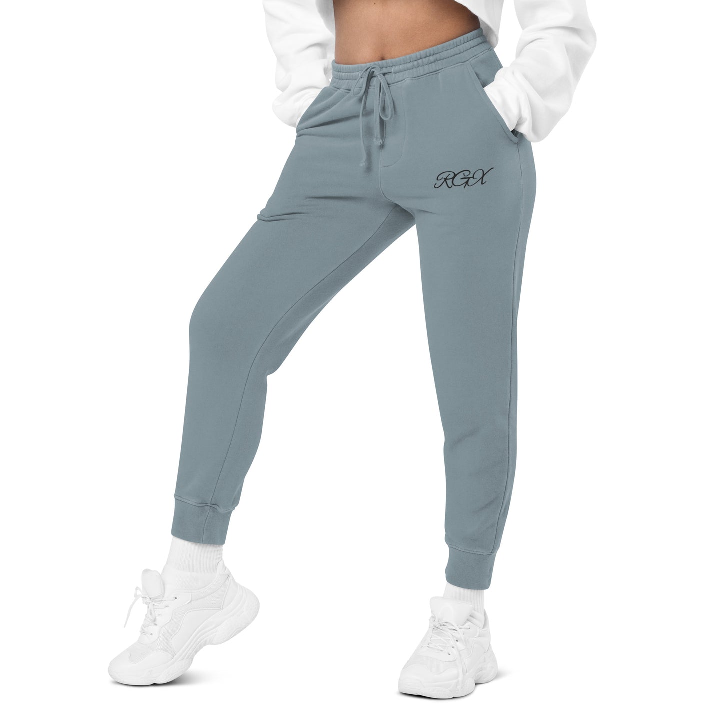 Black logo pigment-dyed sweatpants