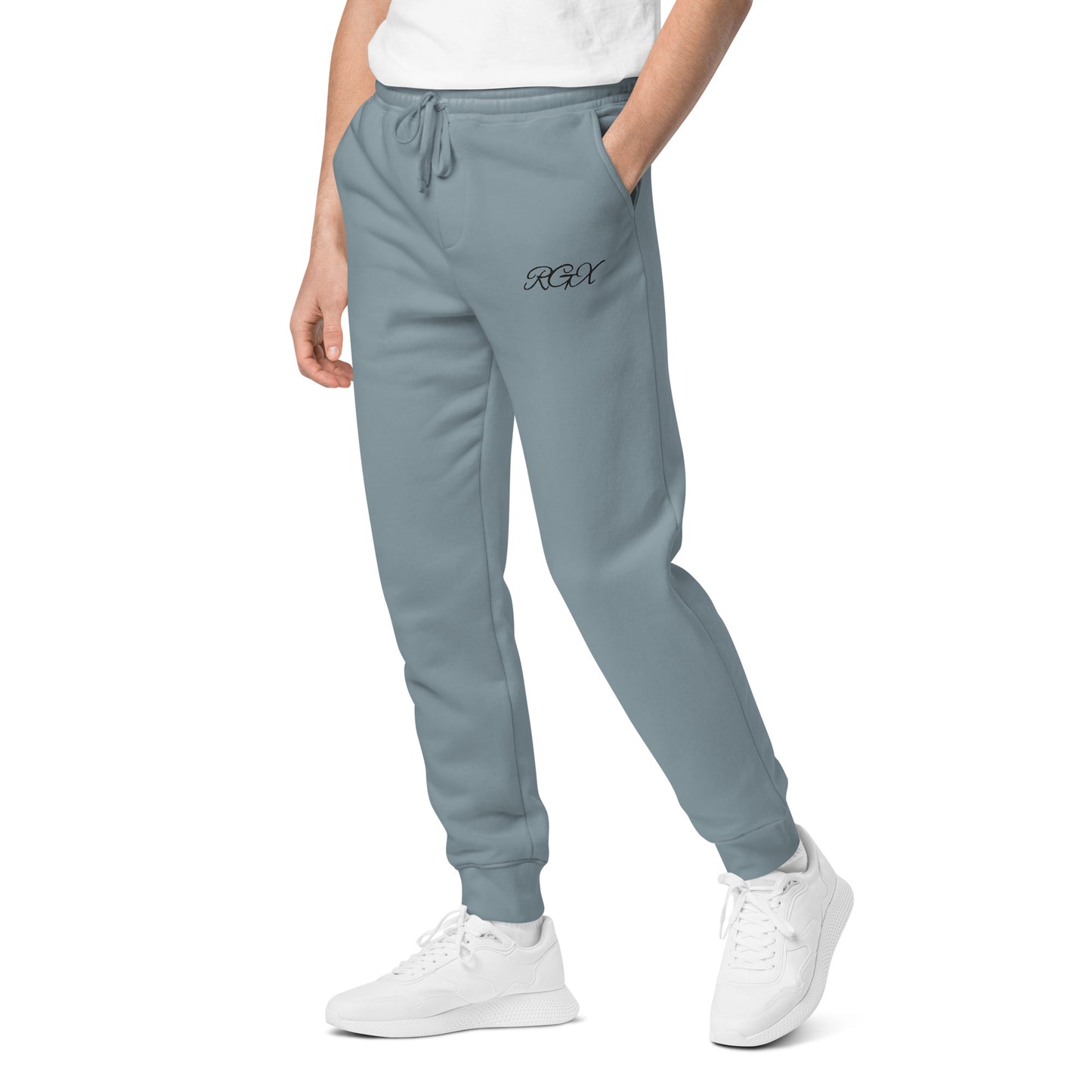 Black logo pigment-dyed sweatpants